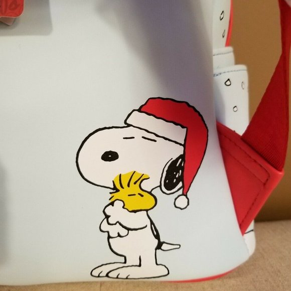 Loungefly Peanuts Gift Giving Snoopy & Woodstock Backpack Christmas Bag NEW